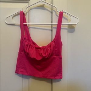 Pink ruffel croptop